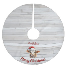 Jersey Cow Barn Wood "Moory jul" Julgransmatta Borstad Polyester