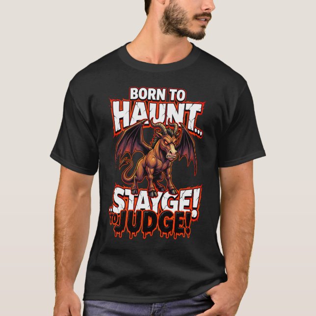 Jersey Devil Född Att Hetsa Roligt Kryptozoologi H T Shirt (Framsida)