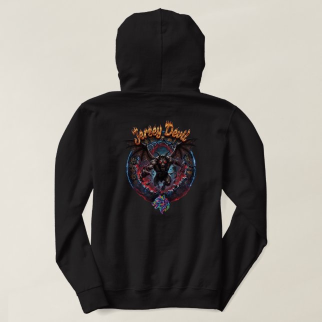 Jersey Devil Skräck Emblem Hoodie (Design baksida)