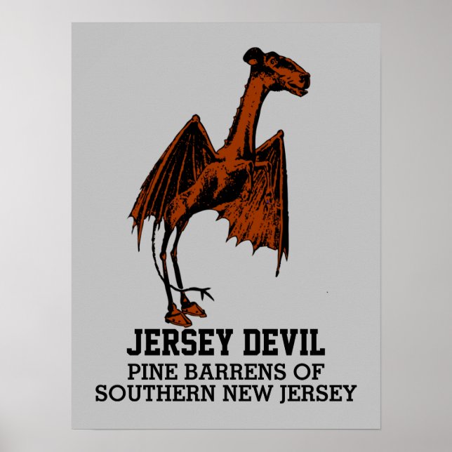 Jersey Djävulen Creature Cryptid Anpassade Text Poster (Framsidan)