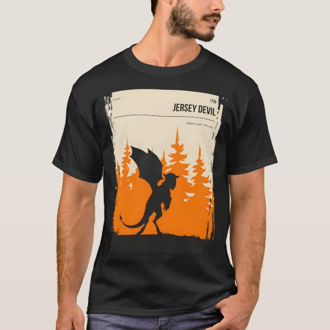 Jersey Djävulen Cryptid Bok Cover Poster T Shirt (Framsida)