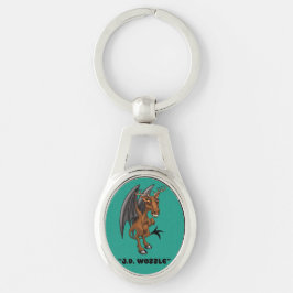 Jersey Djävulen ’J.D. Kryptid Ovalt Silverfärgad Nyckelring