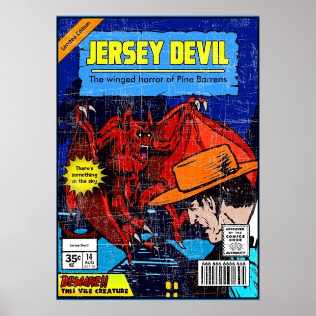 Jersey Djävulen Vintage Poster (Framsidan)