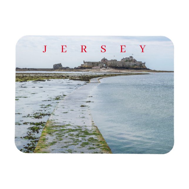 Jersey Elizabeth Castle causeway view magnet (Horisontell)