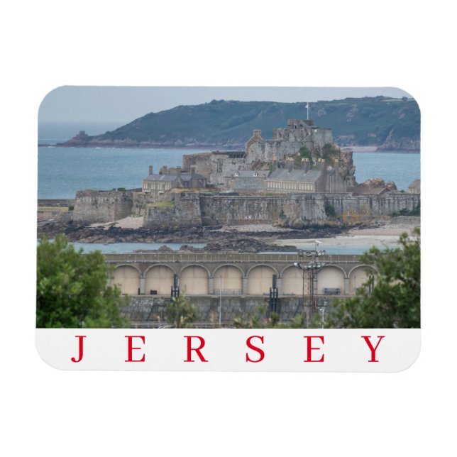 Jersey Elizabeth Castle i en nära kylmagnet Magnet (Horisontell)