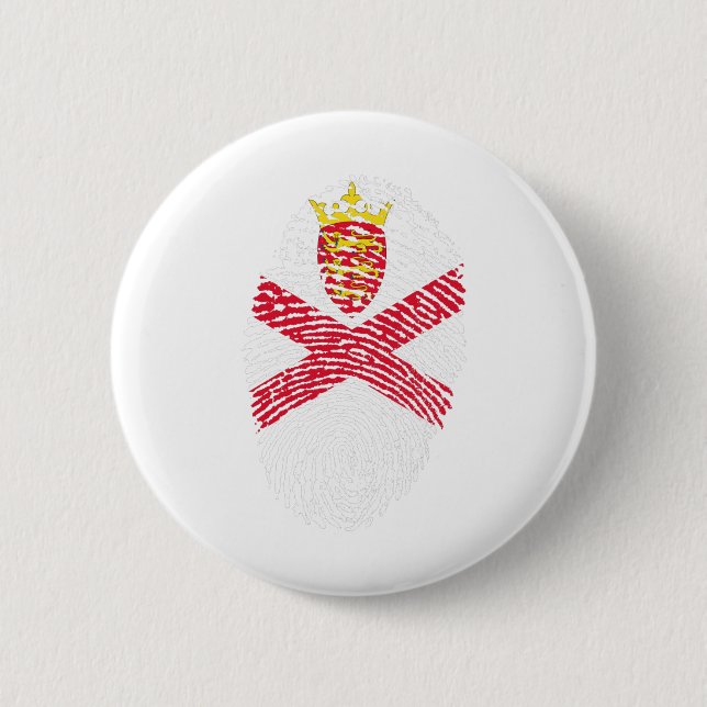 Jersey Flagga Fingerprint Land Pride Identity Knapp (Framsida)