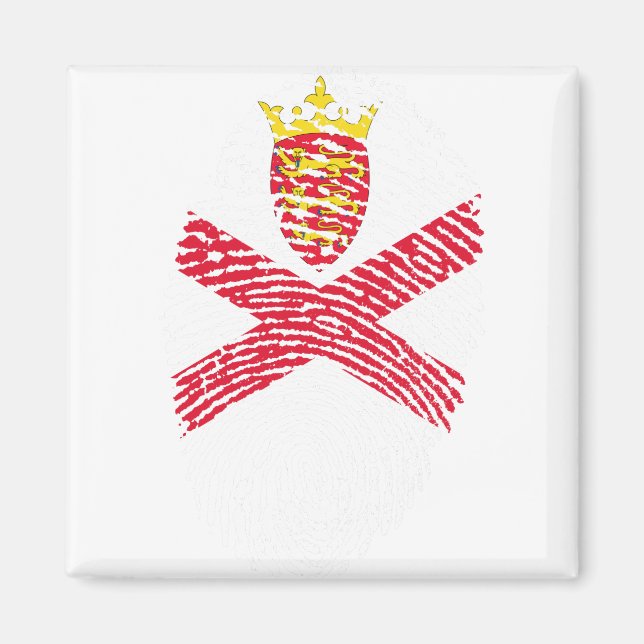 Jersey Flagga Fingerprint Land Pride Identity Magnet (Framsidan)