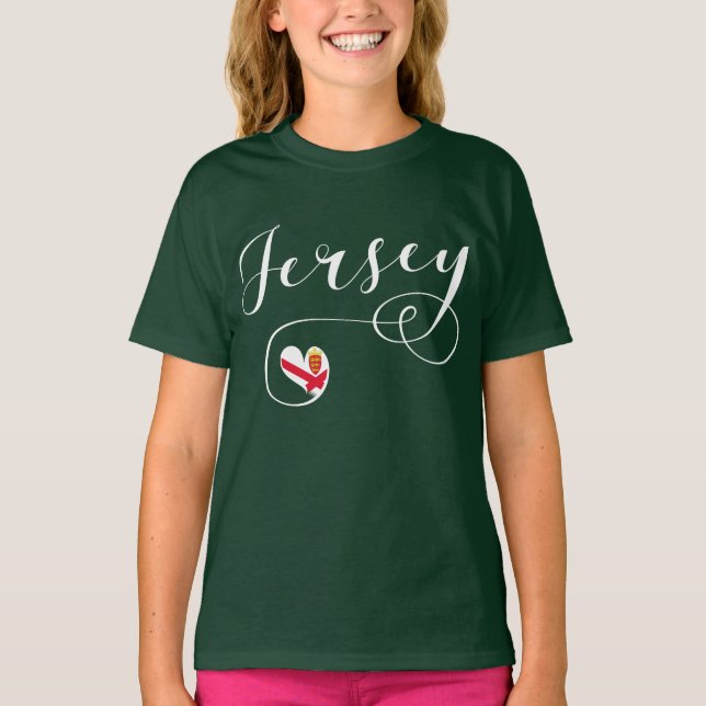 Jersey Flagga Heart, Kanalöarna T Shirt (Framsida)
