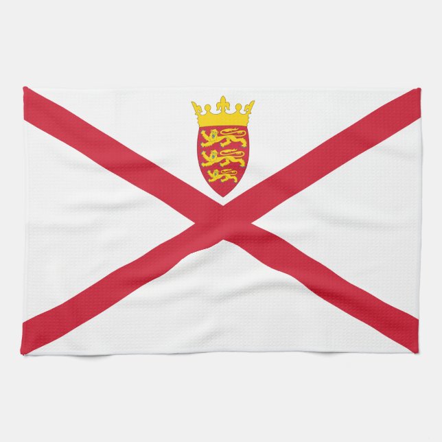 Jersey Flagga Kökshandduk (Horisontell)