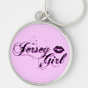 Jersey flickasilver Keychain Rund Silverfärgad Nyckelring