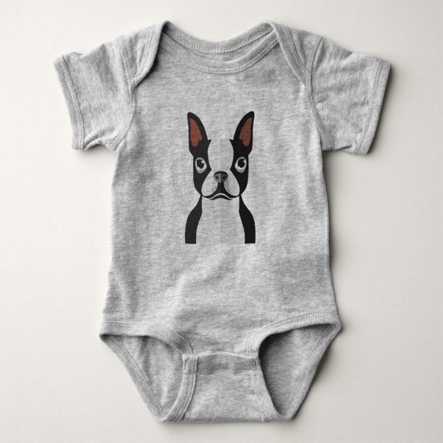 Jersey för babyBoston Terrier Bodysuit Tröja (Framsida)