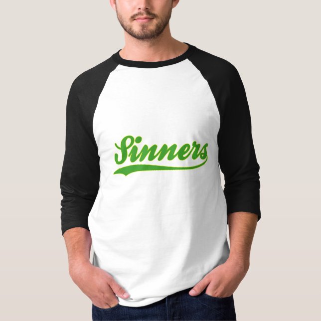 Jersey för SinnersFauxbaseball T-tröja T-shirt (Framsida)