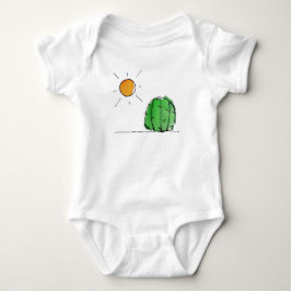 Jersey för sol- och kaktusvattenfärgbaby Bodysuit T-shirt