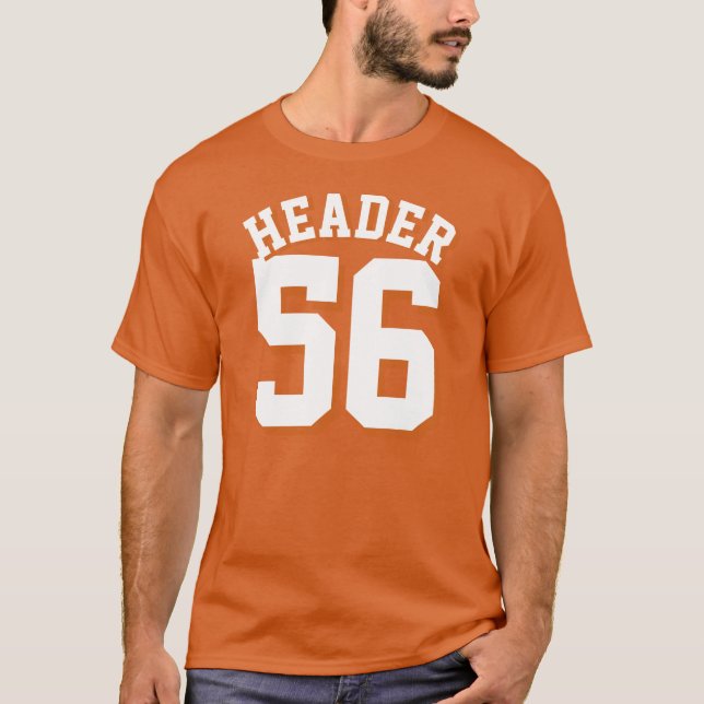 Jersey för sportar för orange- & vitvuxen | design tee (Framsida)