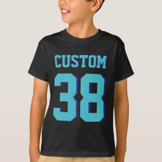 Jersey för sportar för svart- & turkosungar | t-shirt