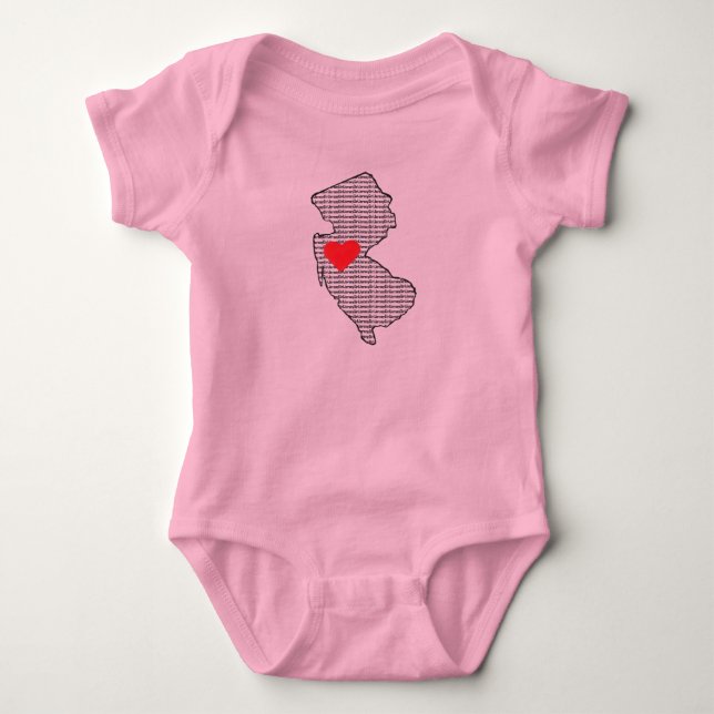 "Jersey Girl" Baby Bodykostym T-shirt (Framsida)