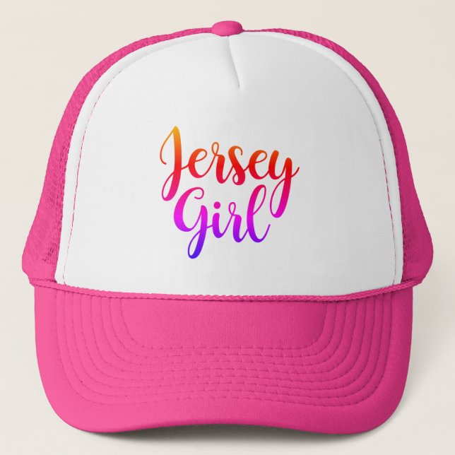 Jersey Girl Hat NJ New jersey Baseball Hat Trucker Keps (Framsida)