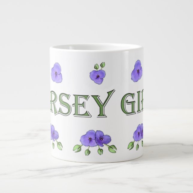 "Jersey Girl" med lila violetta Jumbo Mugg (Framsidan)