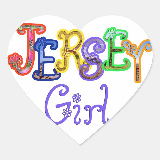 Jersey Girl Sticker Hjärtformat Klistermärke (Framsida)