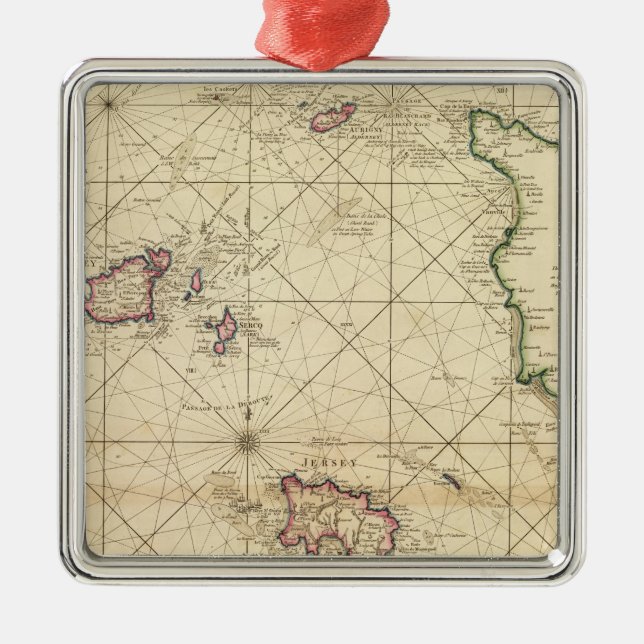 Jersey Guernsey Julgransprydnad Metall (Framsidan)