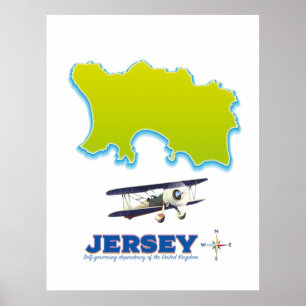 Jersey karta. poster