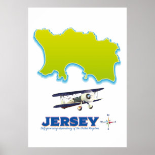 Jersey karta. poster