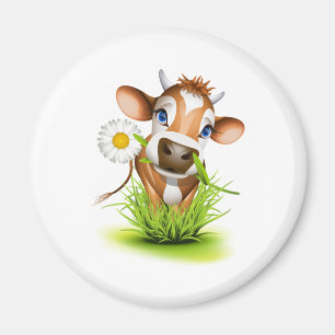 Jersey ko i gräs magnet