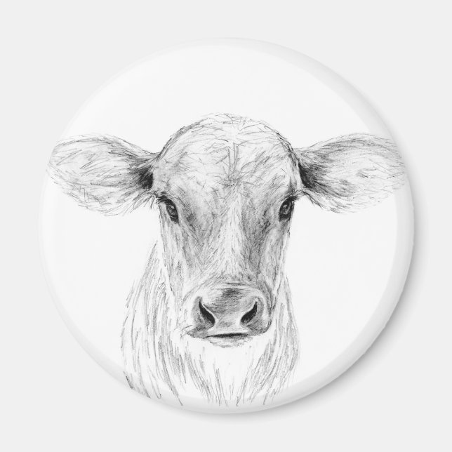 Jersey Ko Tecknad Konst Magnet (Framsidan)