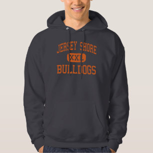 Jersey kust - bulldoggar - pensionär - Jersey kus Sweatshirt Med Luva