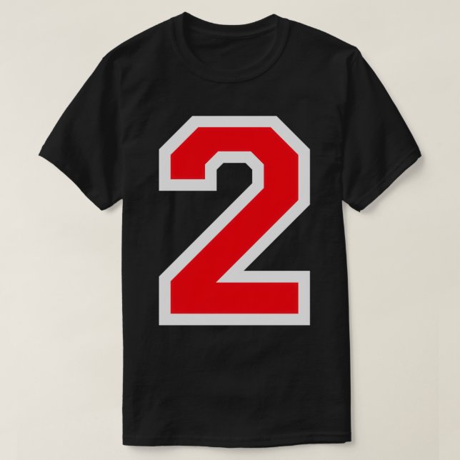 Jersey Number #2 Två Athletic Stil Sports Player P T Shirt (Design framsida)