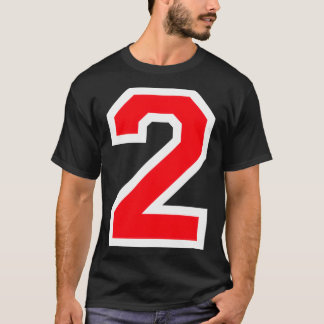 Jersey Number #2 Två Athletic Stil Sports Player P T Shirt