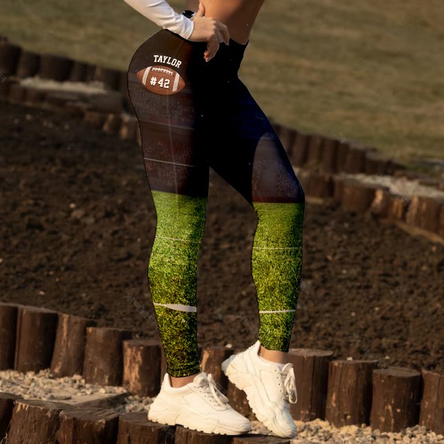 Jersey Number för det amerikanska fotbollslaget Fä Leggings (American Football Field Name Team Jersey Number Leggings)