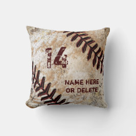 Jersey Number och Namn på Vintage Baseball Pillow Kudde