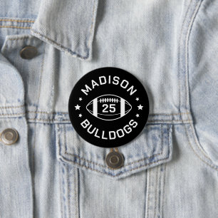 Jersey-nummer för Black and White Football Player Knapp