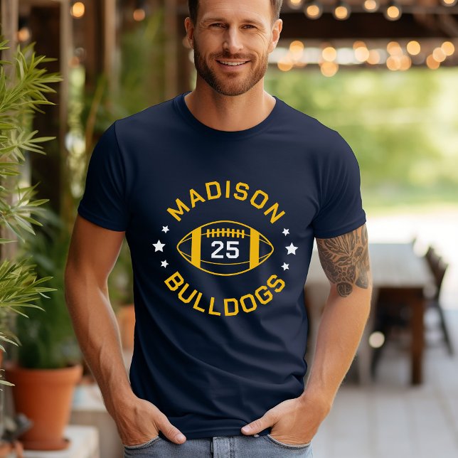 Jersey-nummer för Guld Football Player T Shirt (Skapare uppladdad)