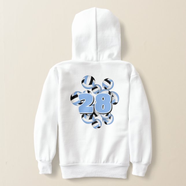 jersey-nummer klustrat blåsvart volleybollar t shirt (Laydown Baksida)