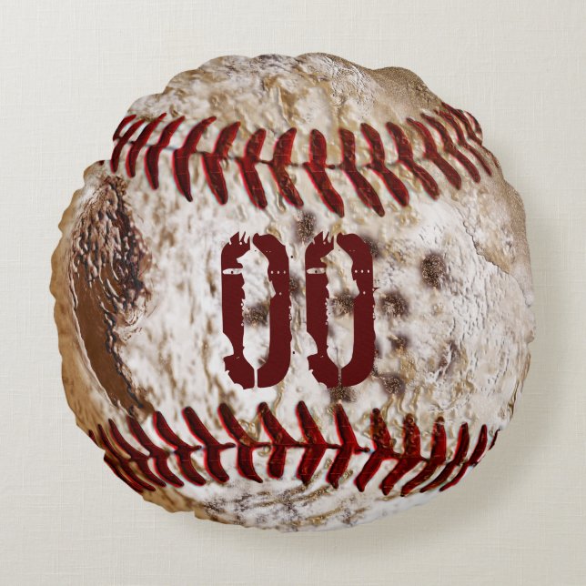 Jersey NUMRERAR rundan smutsar ner baseball kudder Rund Kudde (Framsidan)