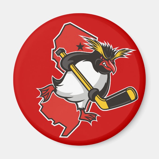 Jersey Penguins Round Magnet (Framsidan)