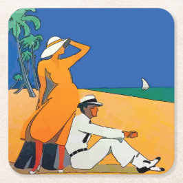 Jersey Shore Beach Underlägg Papper Kvadrat