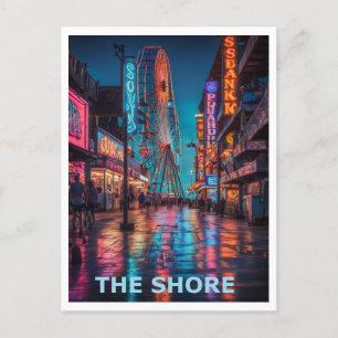 Jersey Shore Boardwalk Grafisk Design Vykort