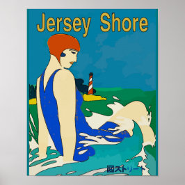 Jersey Shore, Deco Bather, Japanese Poster