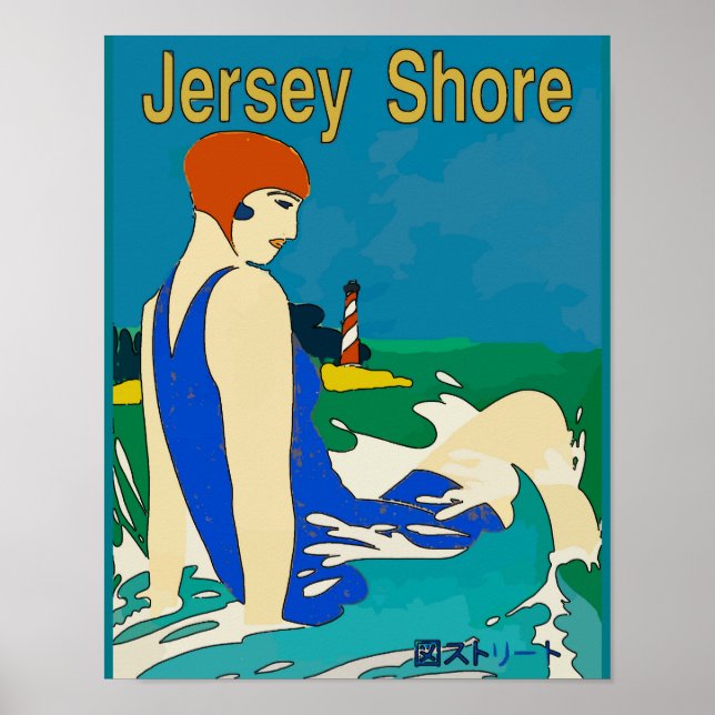 Jersey Shore, Deco Bather, Japanese Poster (Framsidan)
