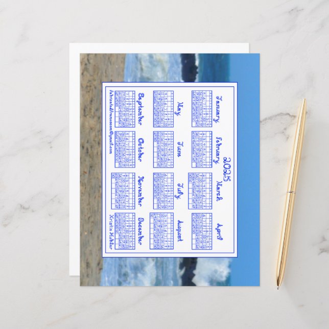 Jersey Shore Photo 2025 Calendar med Fabric Font (Fram/Back In Situ)