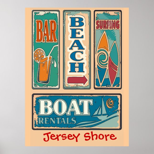 Jersey Shore Signs Poster (Framsidan)