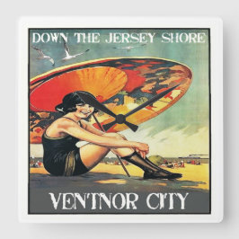 Jersey Shore Ventnor City Wall Clock Fyrkantig Klocka