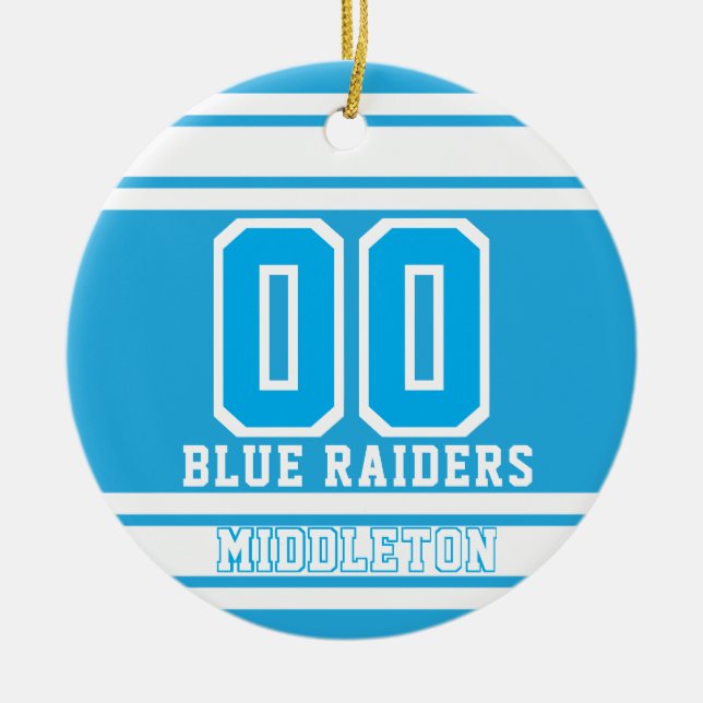 Jersey Sport Stil | DIG-text | BABY BLUE 2 Julgransprydnad Keramik (Framsidan)