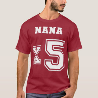 Jersey Stil Nana x 5 x 5 Grandchildren Proud Mamma T Shirt
