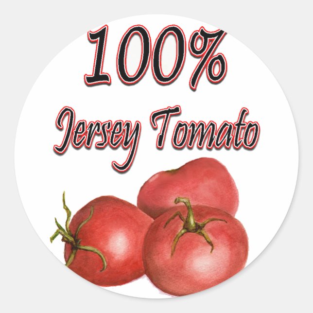 Jersey Tomates 100 % Runt Klistermärke (Framsida)