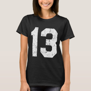 Jersey Uniform Number 13 Athletic T Shirt