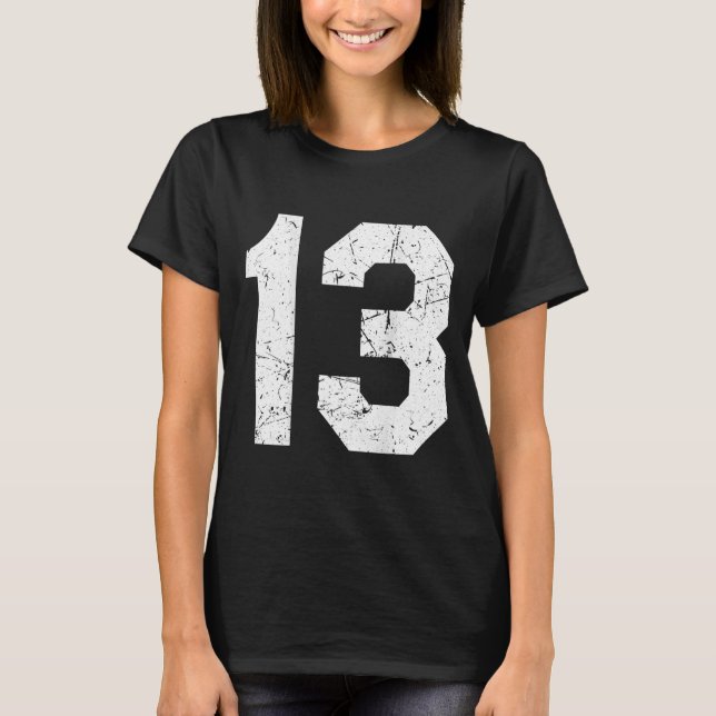 Jersey Uniform Number 13 Athletic T Shirt (Framsida)